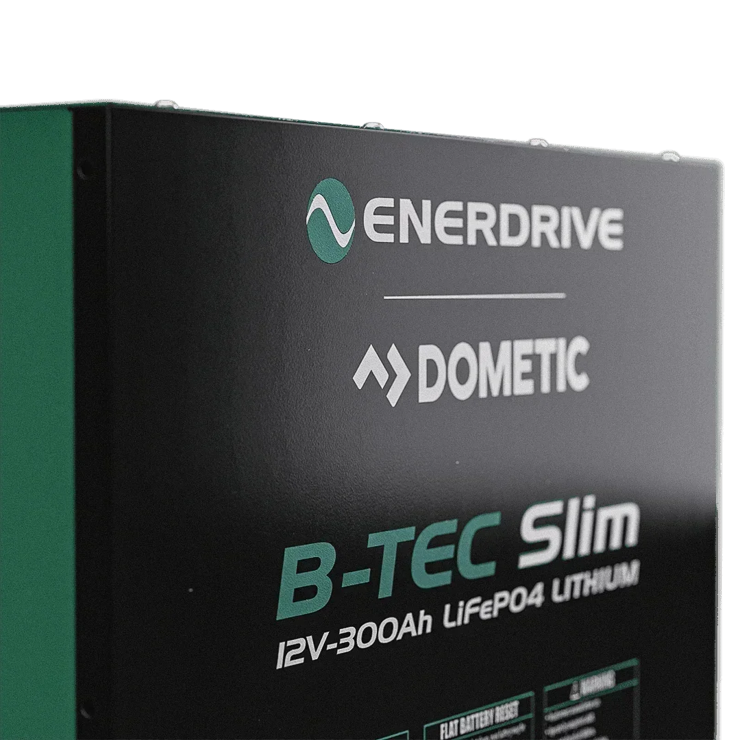 Enerdrive Dometic B-TEC Slim 12V 300Ah LiFePO4 lithium battery for off-grid vehicles