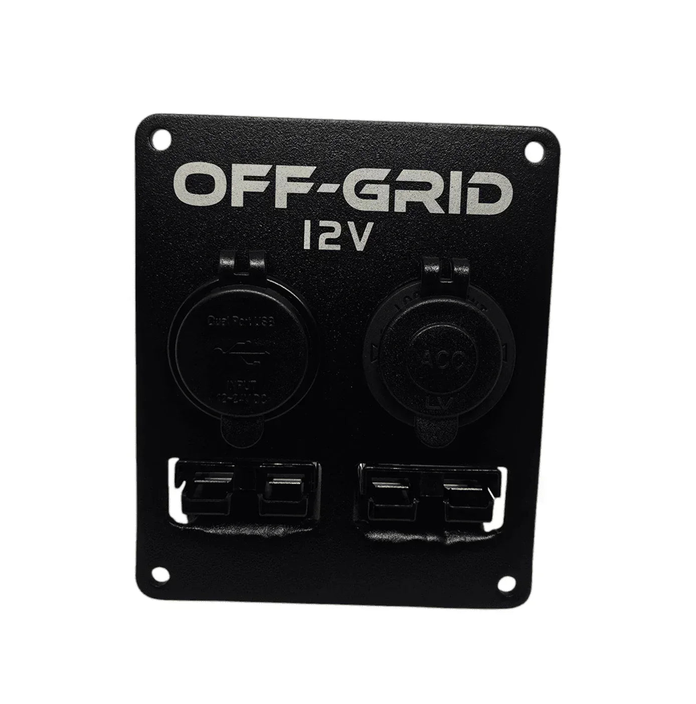Off-Grid 12V dual accessory socket panel for vehicle power and 12V accessories