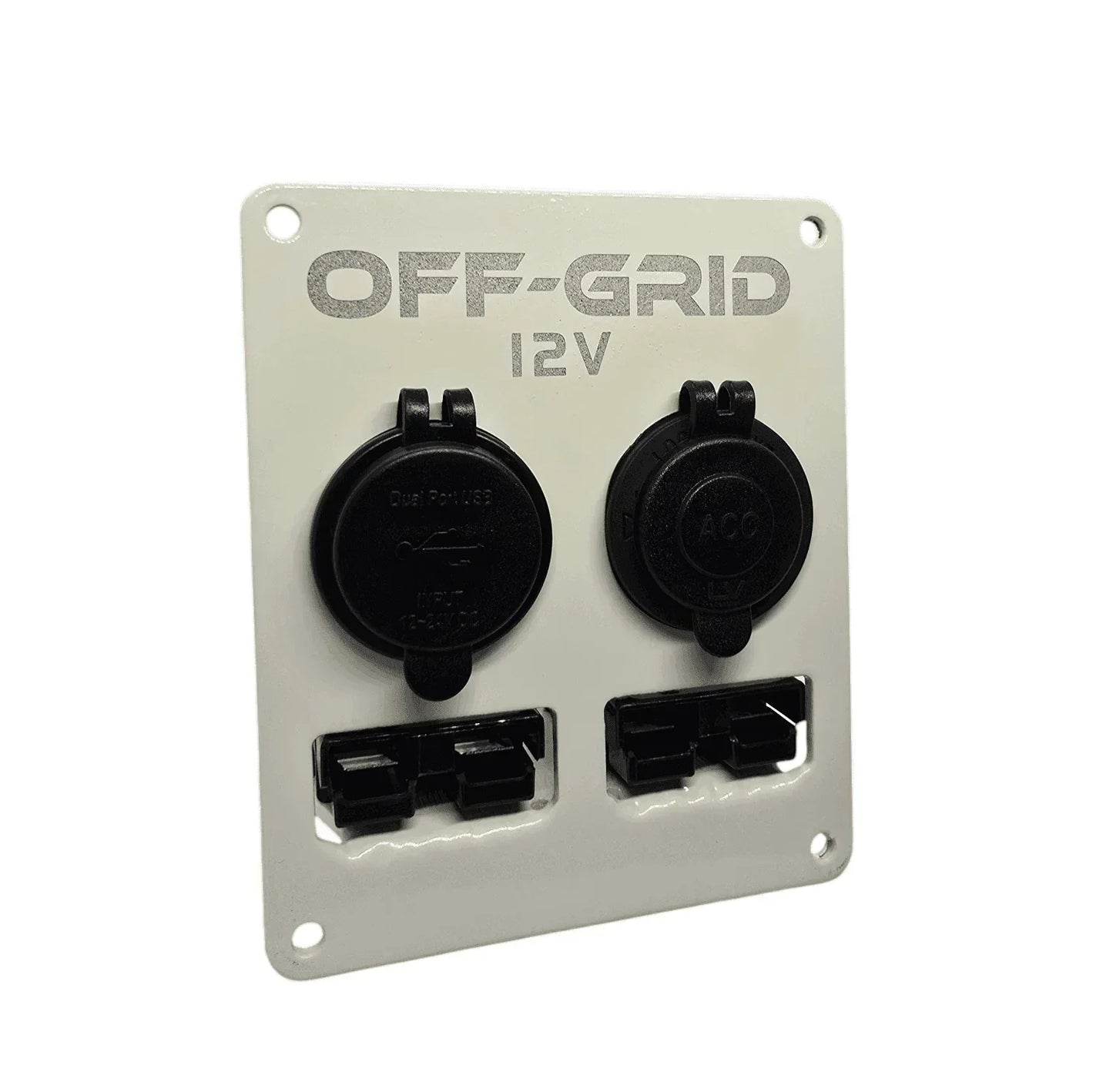 Off-Grid 12V dual USB charger and accessory socket panel for vehicles