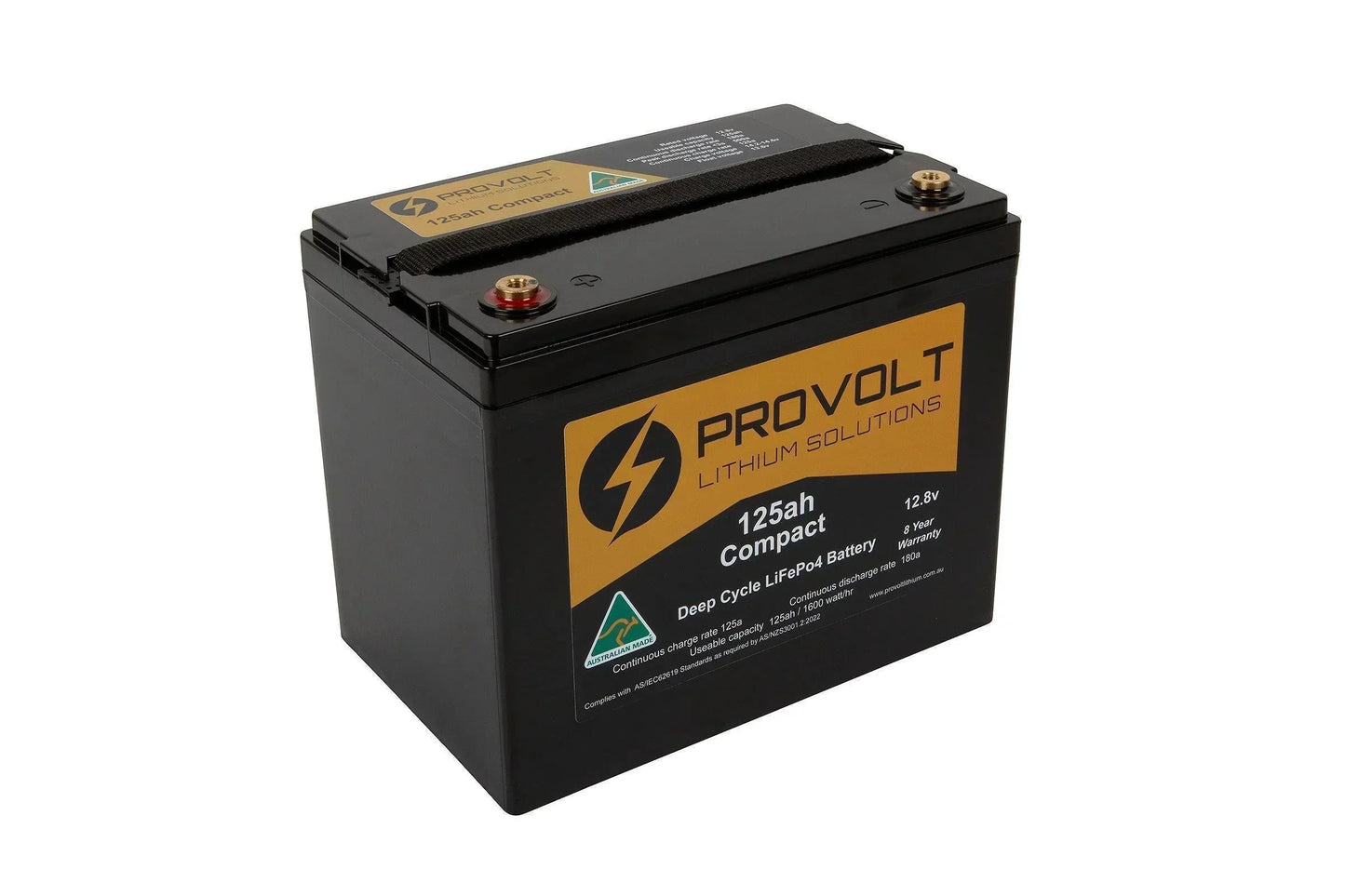 PROVOLT 12V 125Ah compact deep cycle lithium battery for off-grid vehicle accessories