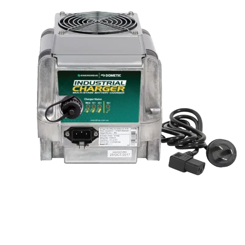 Enerdrive Dometic industrial 12V battery charger with power cord, off-grid accessory