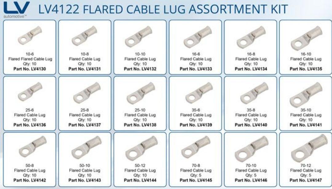 CABLE LUG ASSORTMENT 165PCS (Flared End)