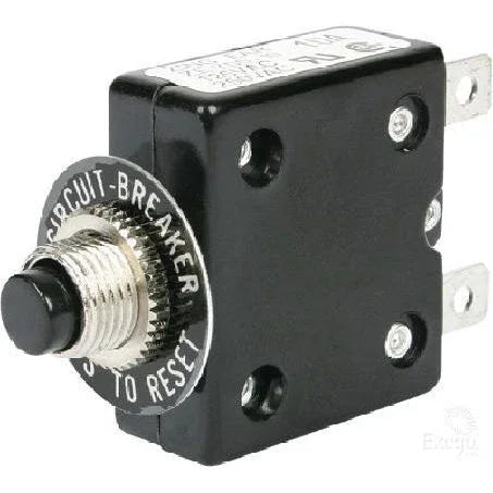 12V vehicle circuit breaker with reset button, black casing, premium accessory for Off-Grid 12v