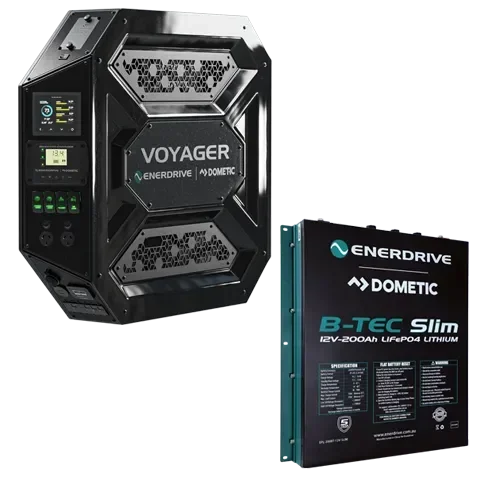 Enerdrive Voyager 12V power management system and B-TEC Slim lithium battery for off-grid vehicle use