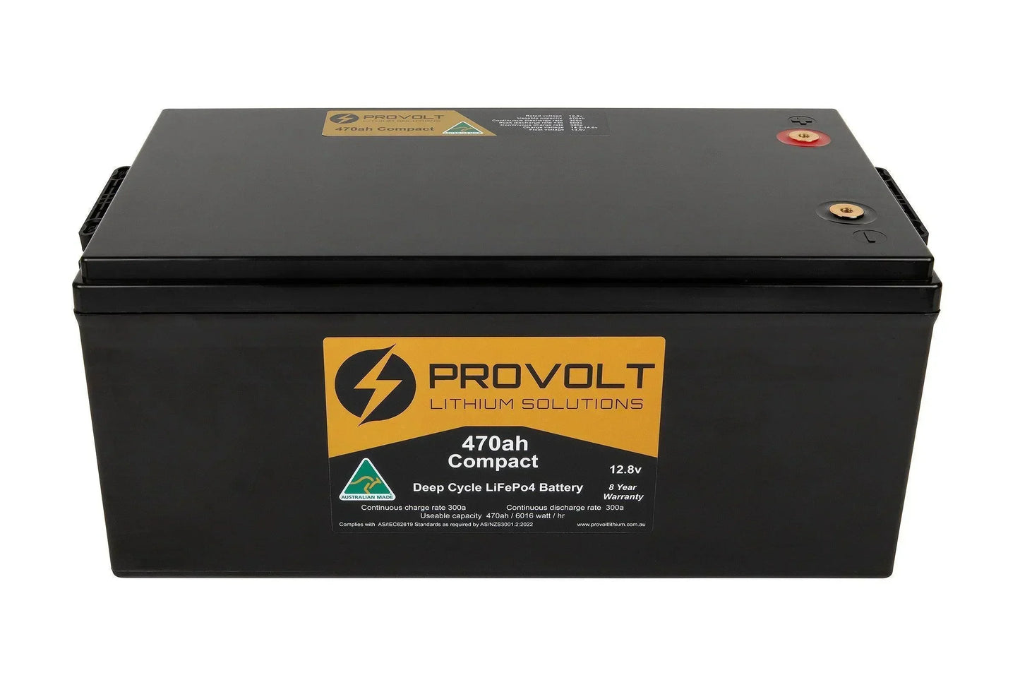 Provolt 12V 470Ah compact lithium battery for off-grid vehicle power, deep cycle LiFePO4.