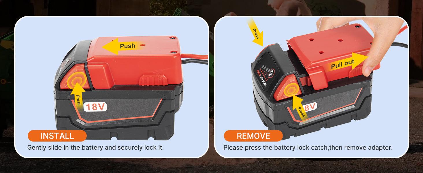 18V to 12V Step Down Converter for Milwaukee M18 Power Wheel Battery Adapter DC 12V 20A 240W Inverter Automatic Buck Converter Starlink Cables & Adaptors