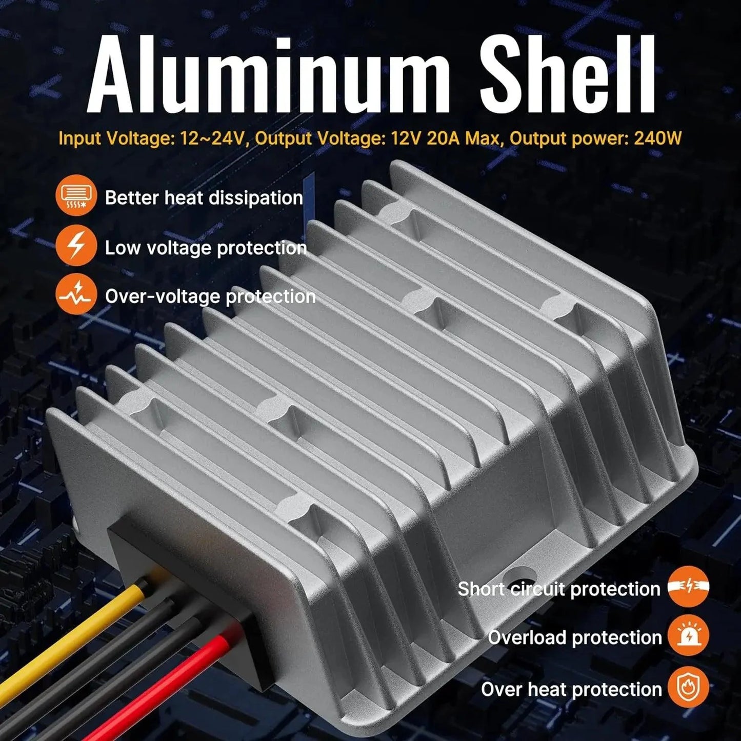 18V to 12V Step Down Converter for Milwaukee M18 Power Wheel Battery Adapter DC 12V 20A 240W Inverter Automatic Buck Converter Starlink Cables & Adaptors