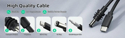 2M/6.5FT Starlink Mini USB C to DC Power Cable USB Type-C Input to Waterproof Barrel Jack Charging Cord for 65W+ PD Source Starlink Cables & Adaptors