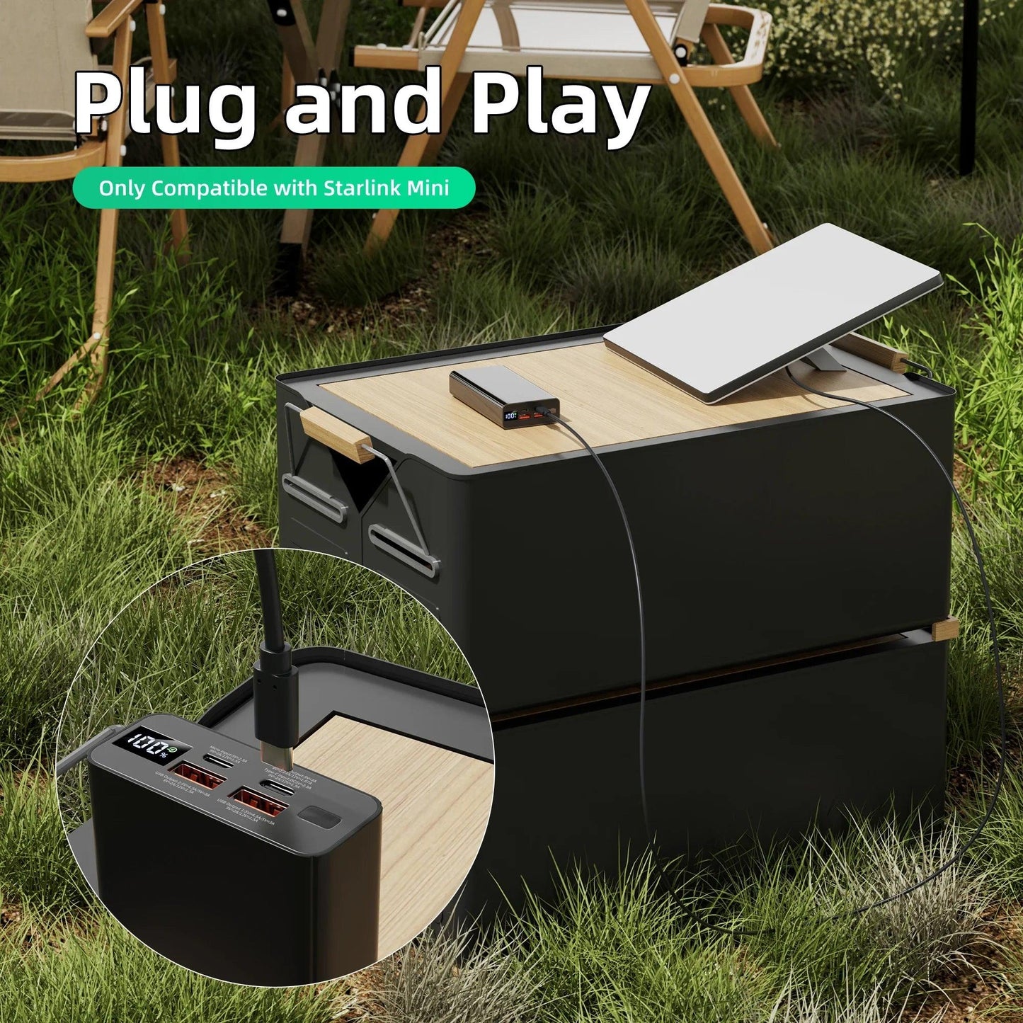 2M/6.5FT Starlink Mini USB C to DC Power Cable USB Type-C Input to Waterproof Barrel Jack Charging Cord for 65W+ PD Source Starlink Cables & Adaptors