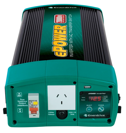 ePOWER Pure Sine Wave 2000w/24v w/RCD & AC Tfer Switch