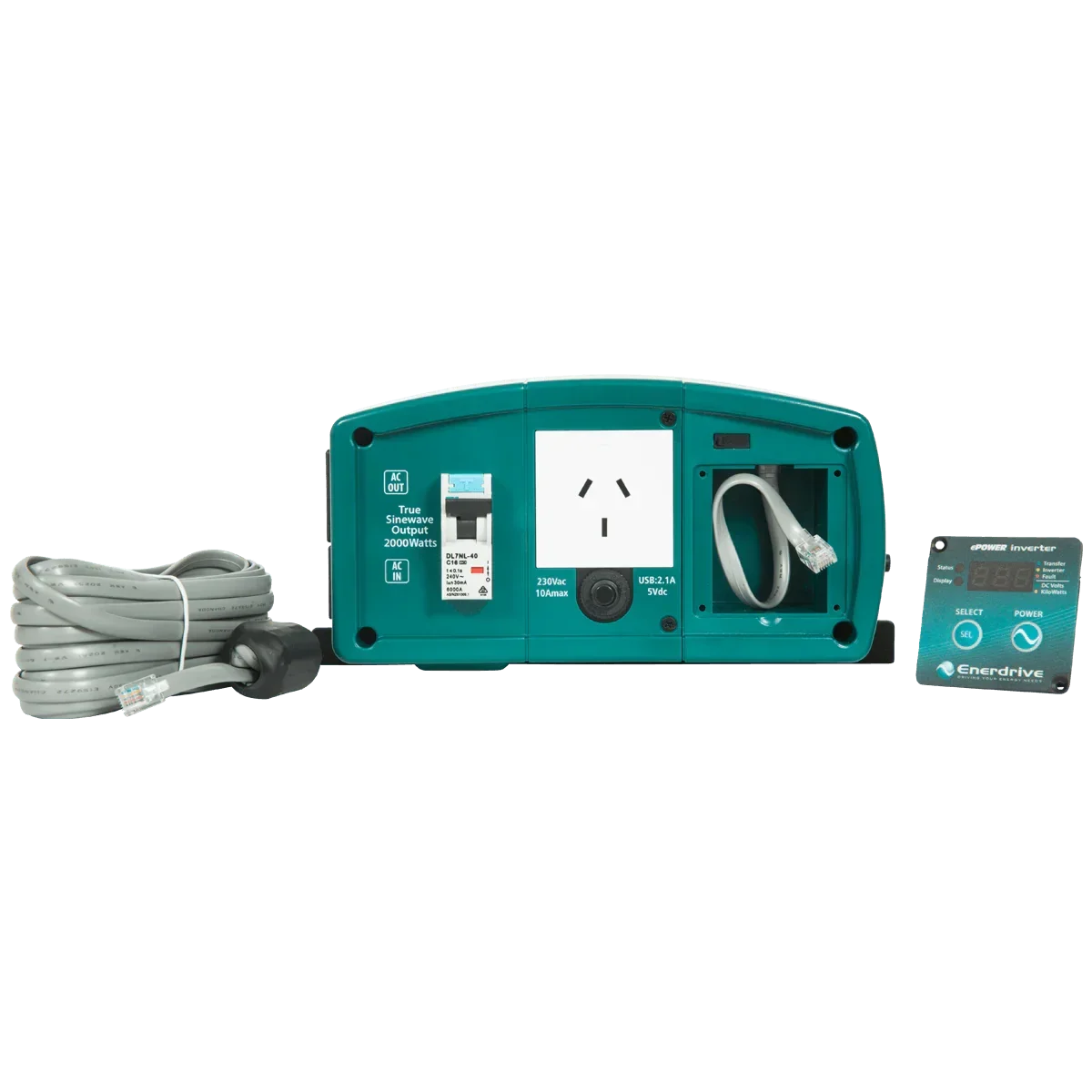ePOWER Pure Sine Wave 2000w/24v w/RCD & AC Tfer Switch