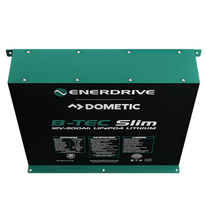 B-TEC 300amp / 12v LiFePO4 BT Slim Metal Case Battery