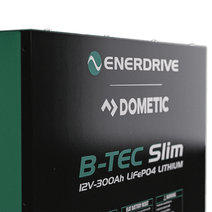 B-TEC 300amp / 12v LiFePO4 BT Slim Metal Case Battery