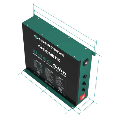 B-TEC 300amp / 12v LiFePO4 BT Slim Metal Case Battery