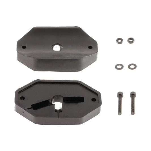 Black 12V vehicle accessory mounting bracket kit with screws, nuts, and washers