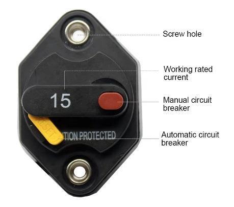 Mini Panel Mount Circuit Breaker - Off-Grid 12v