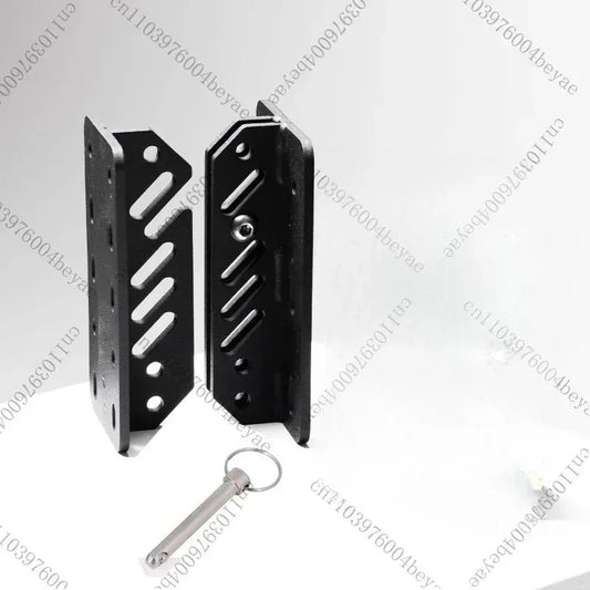 Heavy-duty black steel 12V vehicle accessory mounting brackets with locking pin