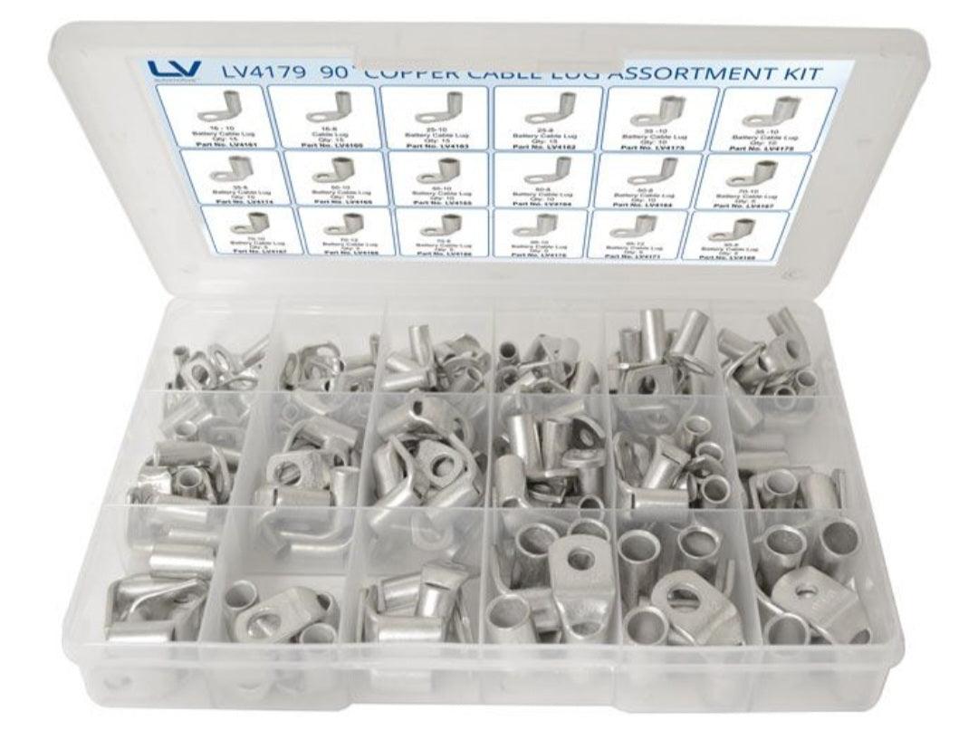CABLE LUG 90 DEG. ASSORTMENT 165 PCS SIZE 16 - 95MM2