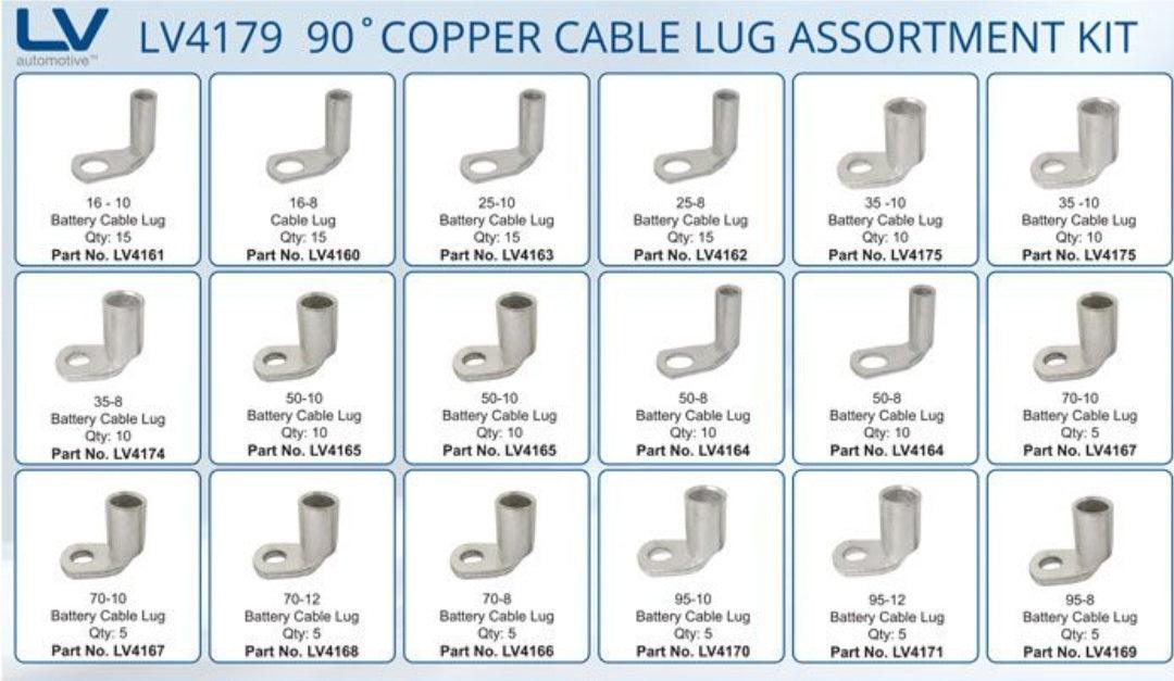 CABLE LUG 90 DEG. ASSORTMENT 165 PCS SIZE 16 - 95MM2