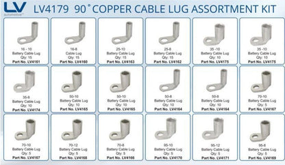 CABLE LUG 90 DEG. ASSORTMENT 165 PCS SIZE 16 - 95MM2