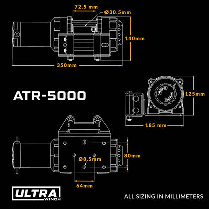 ATR-5000 Premium Electric ATV/UTV/Trailer Winch - 5000lbs