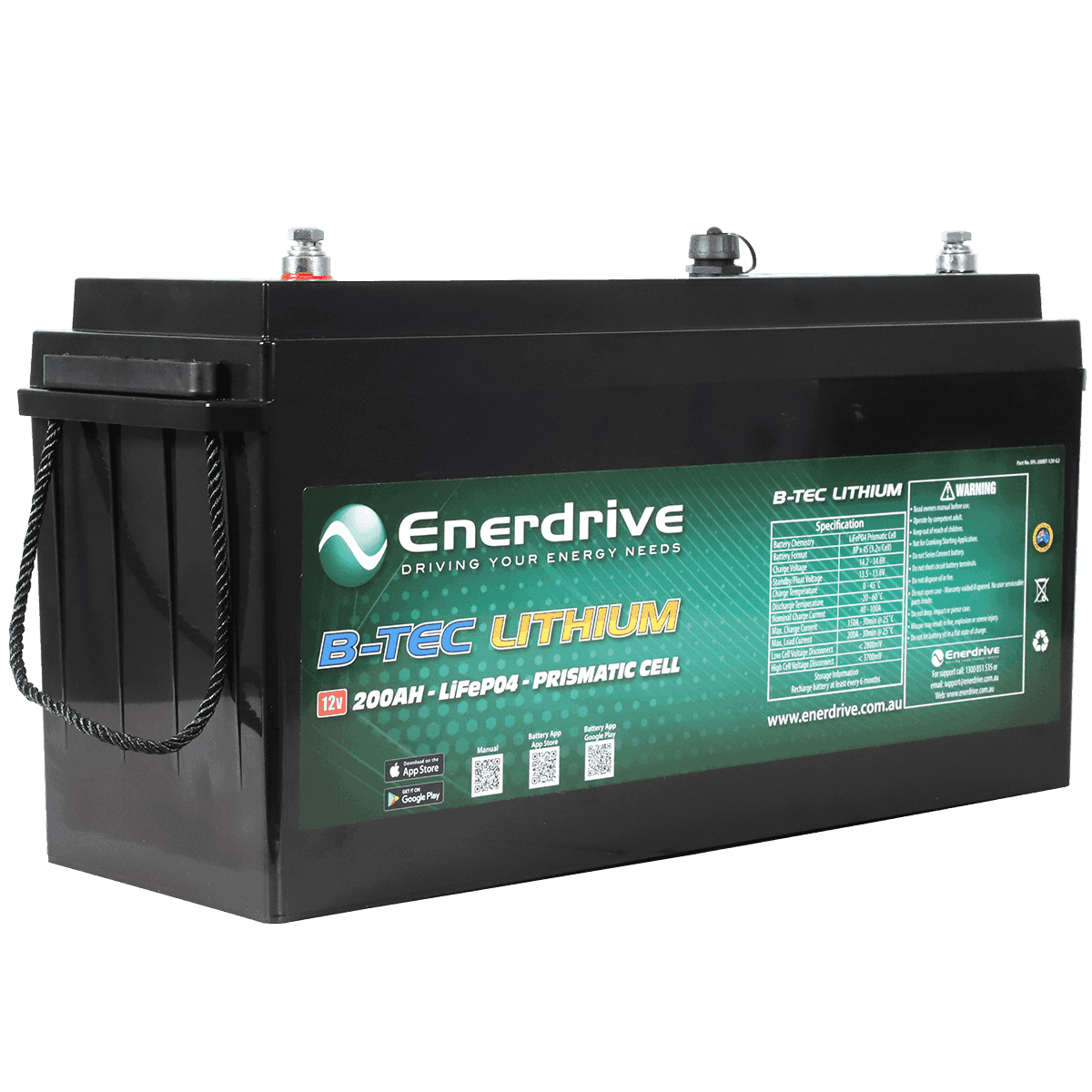 B-TEC 200amp / 12V LiFePo4 Battery BT Gen2 12v Bluetooth Lithium