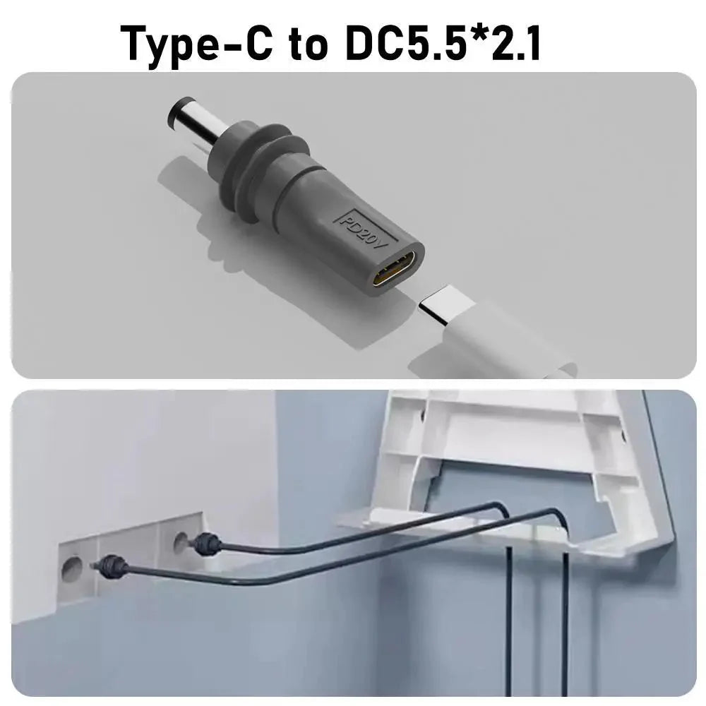C to DC/D to D Power Adapter for Starlink Mini PD100W USB C Female to DC5521 Male Connector Charge Barrel Jack Power Adapter Starlink Cables & Adaptors