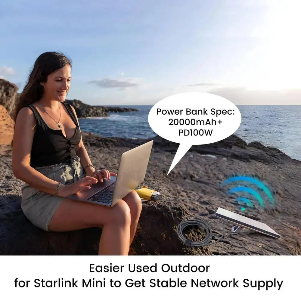 C to DC/D to D Power Adapter for Starlink Mini PD100W USB C Female to DC5521 Male Connector Charge Barrel Jack Power Adapter Starlink Cables & Adaptors