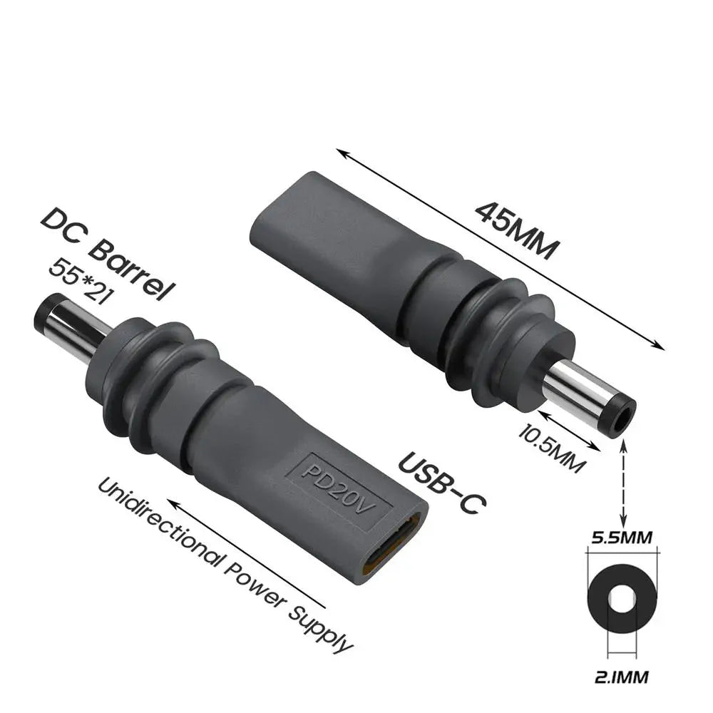 C to DC/D to D Power Adapter for Starlink Mini PD100W USB C Female to DC5521 Male Connector Charge Barrel Jack Power Adapter Starlink Cables & Adaptors