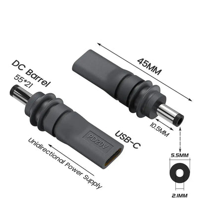 C to DC/D to D Power Adapter for Starlink Mini PD100W USB C Female to DC5521 Male Connector Charge Barrel Jack Power Adapter Starlink Cables & Adaptors