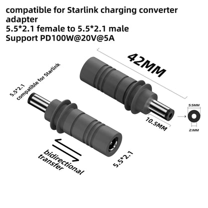 C to DC/D to D Power Adapter for Starlink Mini PD100W USB C Female to DC5521 Male Connector Charge Barrel Jack Power Adapter Starlink Cables & Adaptors
