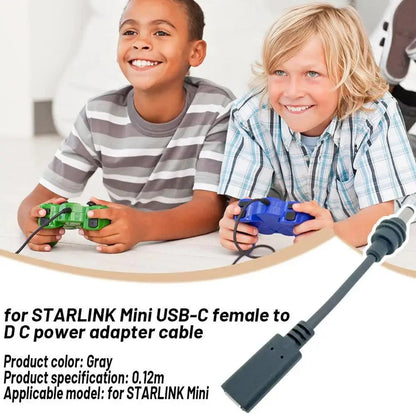For STARLINK Mini USB-C Female To D C Power Adapter Cable High Quality Cable D C Plug Weatherproof Outdoor Use For Starlink Mini Starlink Cables & Adaptors