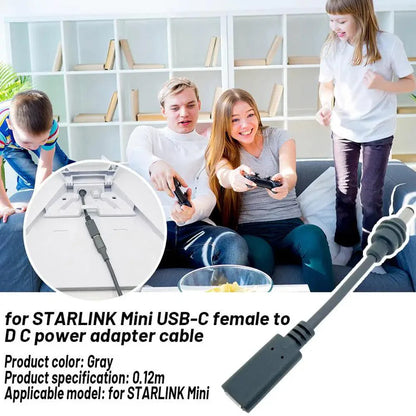 For STARLINK Mini USB-C Female To D C Power Adapter Cable High Quality Cable D C Plug Weatherproof Outdoor Use For Starlink Mini Starlink Cables & Adaptors