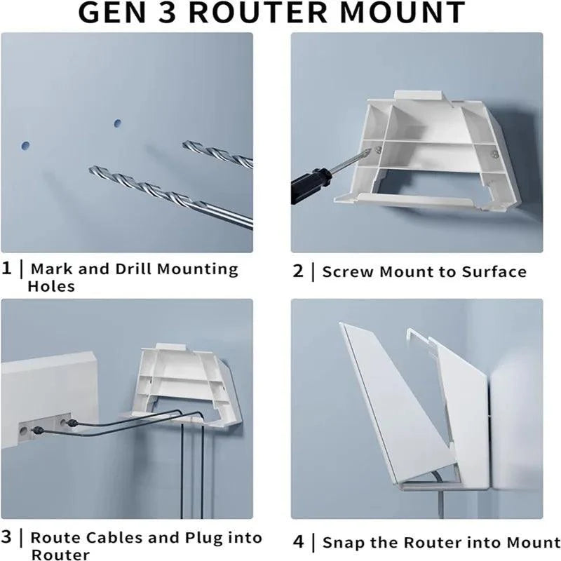GEN3 ABS Router Bracket | Suitable for Starlink Power Adapter, Signal Bracket, Third Generation Support Starlink Cables & Adaptors