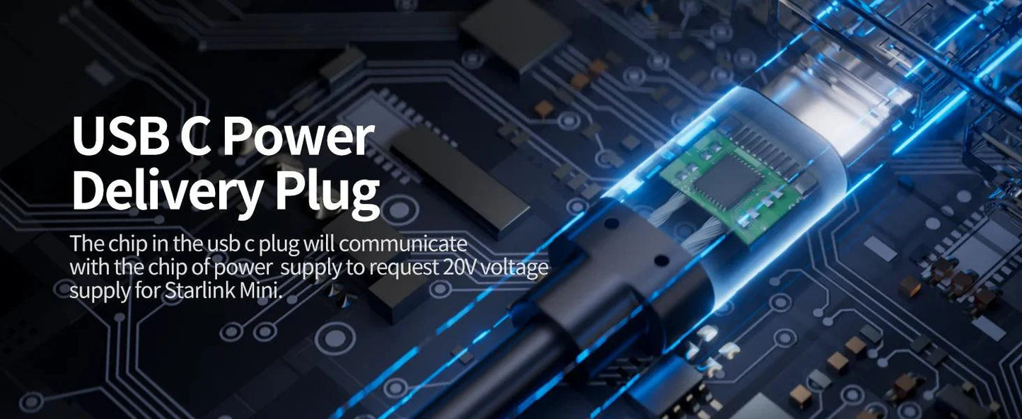 PD 100W Starlink Mini Kabel USB C to DC Power Cable 1M/2M/3M/5M/10M/15M/20M Starlink Mini Waterproof Charging Cable Starlink Cables & Adaptors