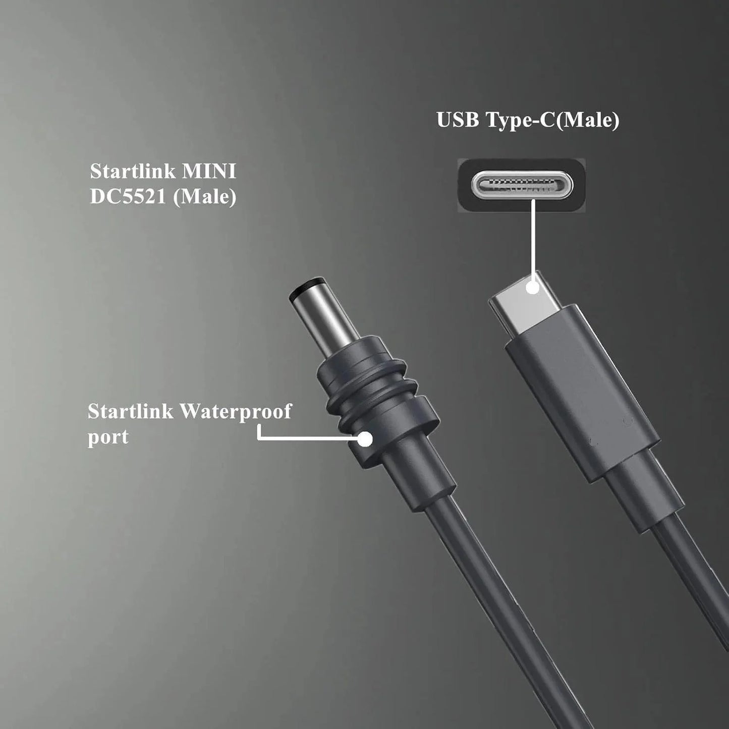 PD 100W Starlink Mini Kabel USB C to DC Power Cable 1M/2M/3M/5M/10M/15M/20M Starlink Mini Waterproof Charging Cable Starlink Cables & Adaptors