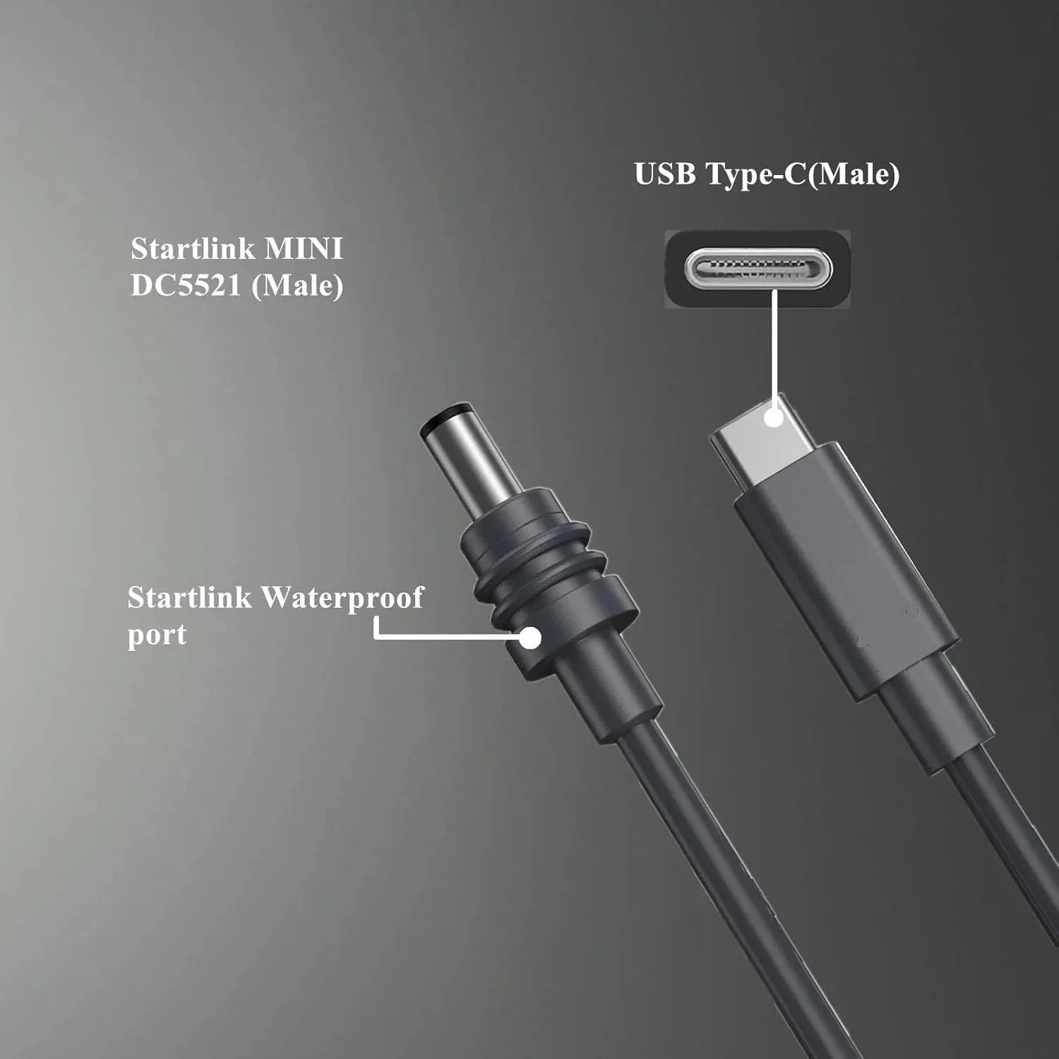 PD 100W Starlink Mini Kabel USB C to DC Power Cable 1M/2M/3M/5M/10M/15M/20M Starlink Mini Waterproof Charging Cable Starlink Cables & Adaptors
