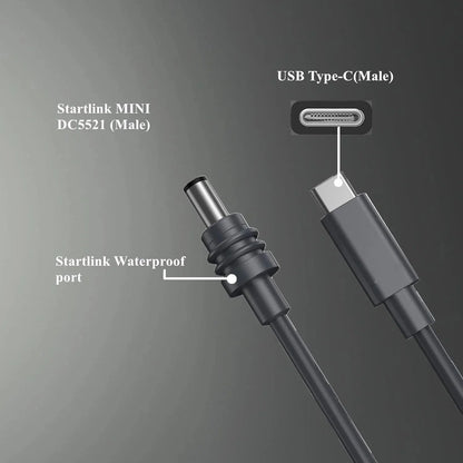 PD 100W Starlink Mini Kabel USB C to DC Power Cable 1M/2M/3M/5M/10M/15M/20M Starlink Mini Waterproof Charging Cable Starlink Cables & Adaptors