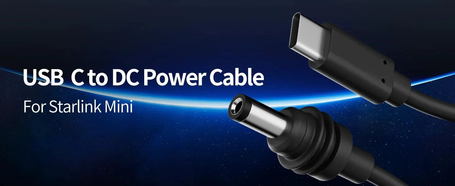 PD 100W Starlink Mini Kabel USB C to DC Power Cable 1M/2M/3M/5M/10M/15M/20M Starlink Mini Waterproof Charging Cable Starlink Cables & Adaptors