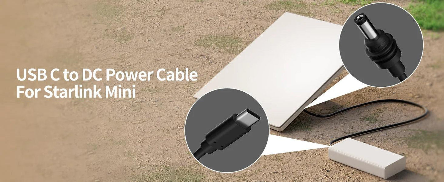 PD 100W Starlink Mini Kabel USB C to DC Power Cable 1M/2M/3M/5M/10M/15M/20M Starlink Mini Waterproof Charging Cable Starlink Cables & Adaptors