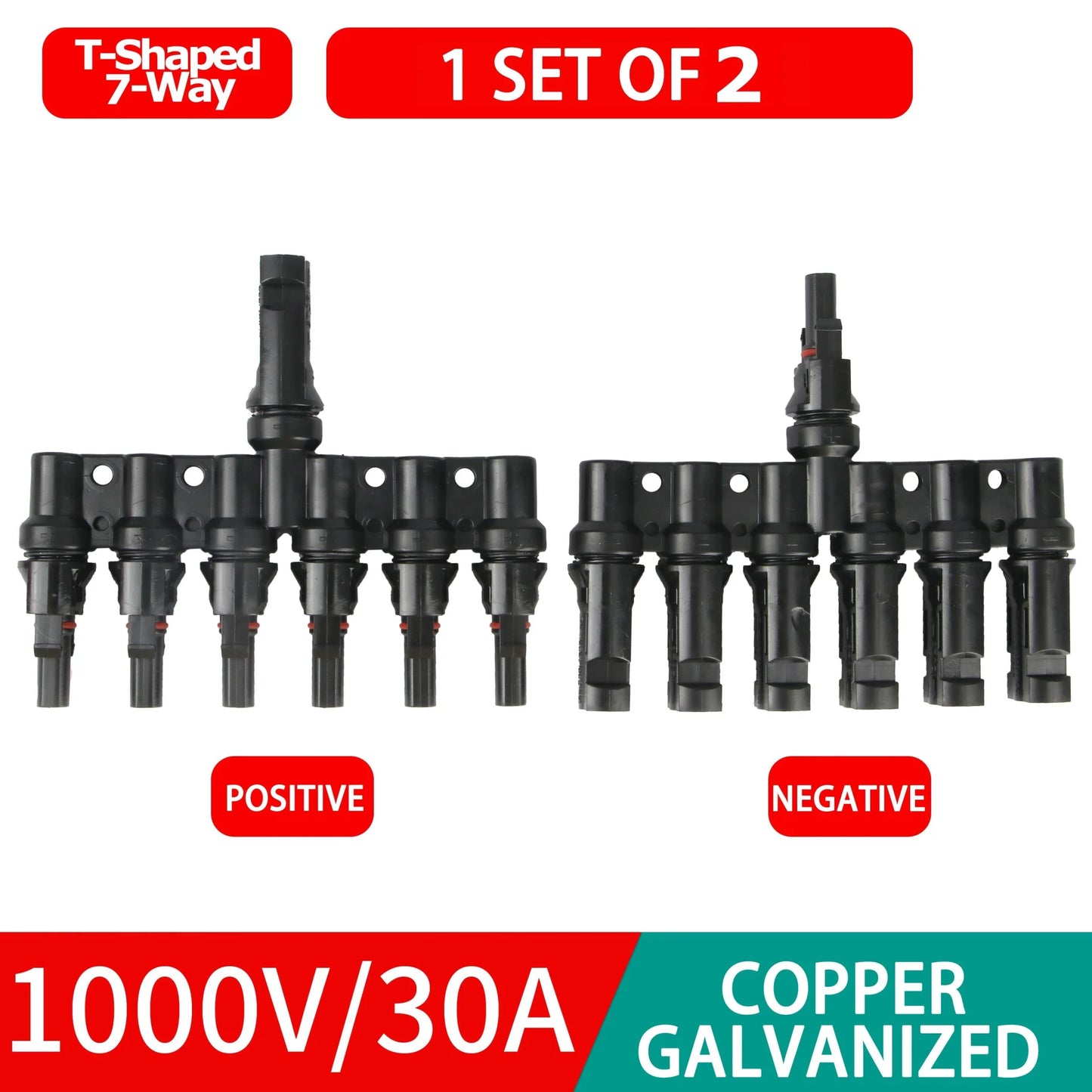 PV connector Y/T type 2/3/4/5/6/7 Way parallel connection solar panel system waterprrof connector Branch Solar Cell Connect Plug Solar Adaptors