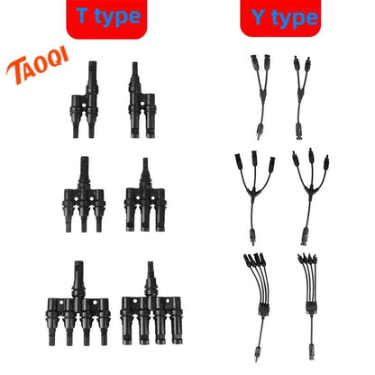 PV connector Y/T type 2/3/4/5/6/7 Way parallel connection solar panel system waterprrof connector Branch Solar Cell Connect Plug Solar Adaptors