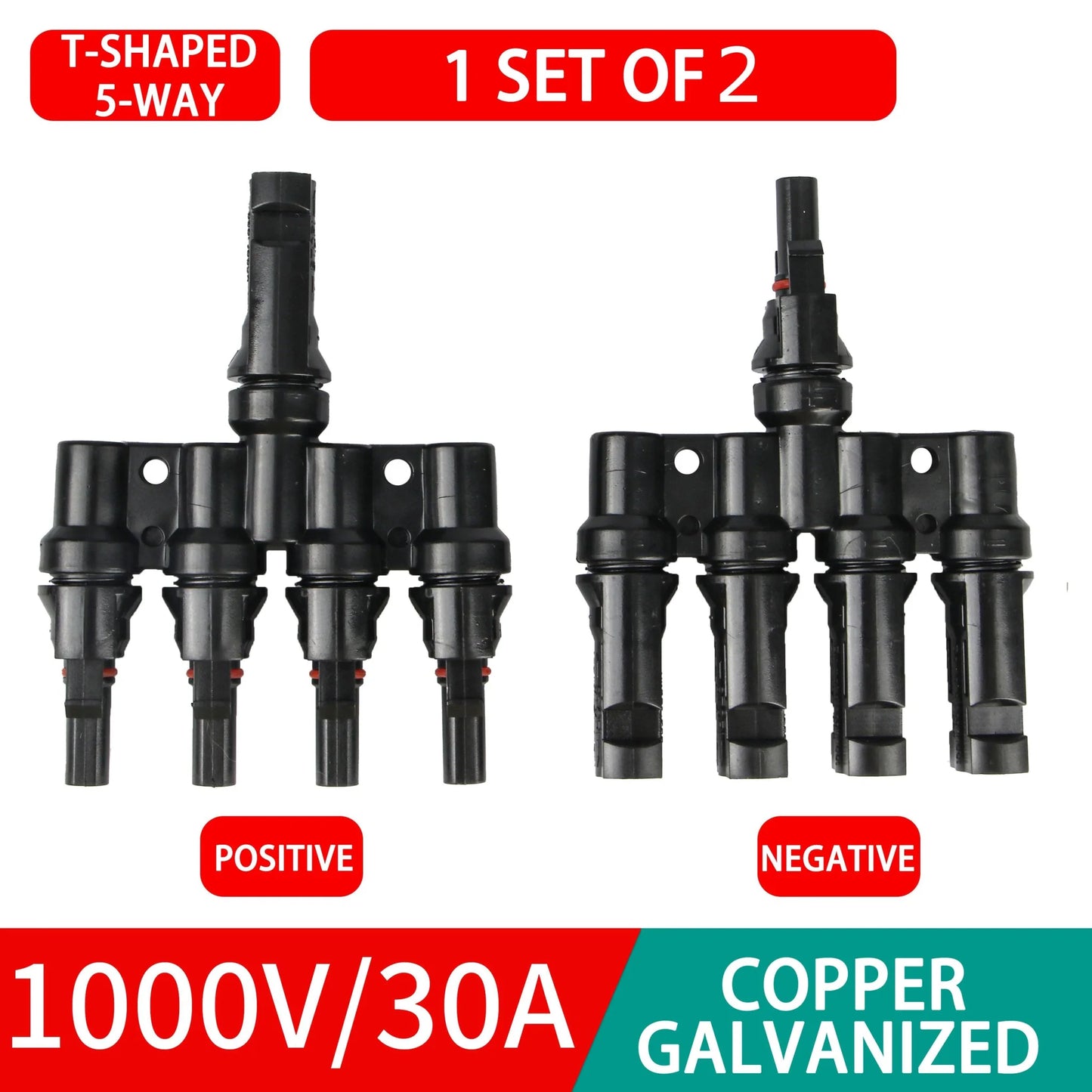 PV connector Y/T type 2/3/4/5/6/7 Way parallel connection solar panel system waterprrof connector Branch Solar Cell Connect Plug Solar Adaptors