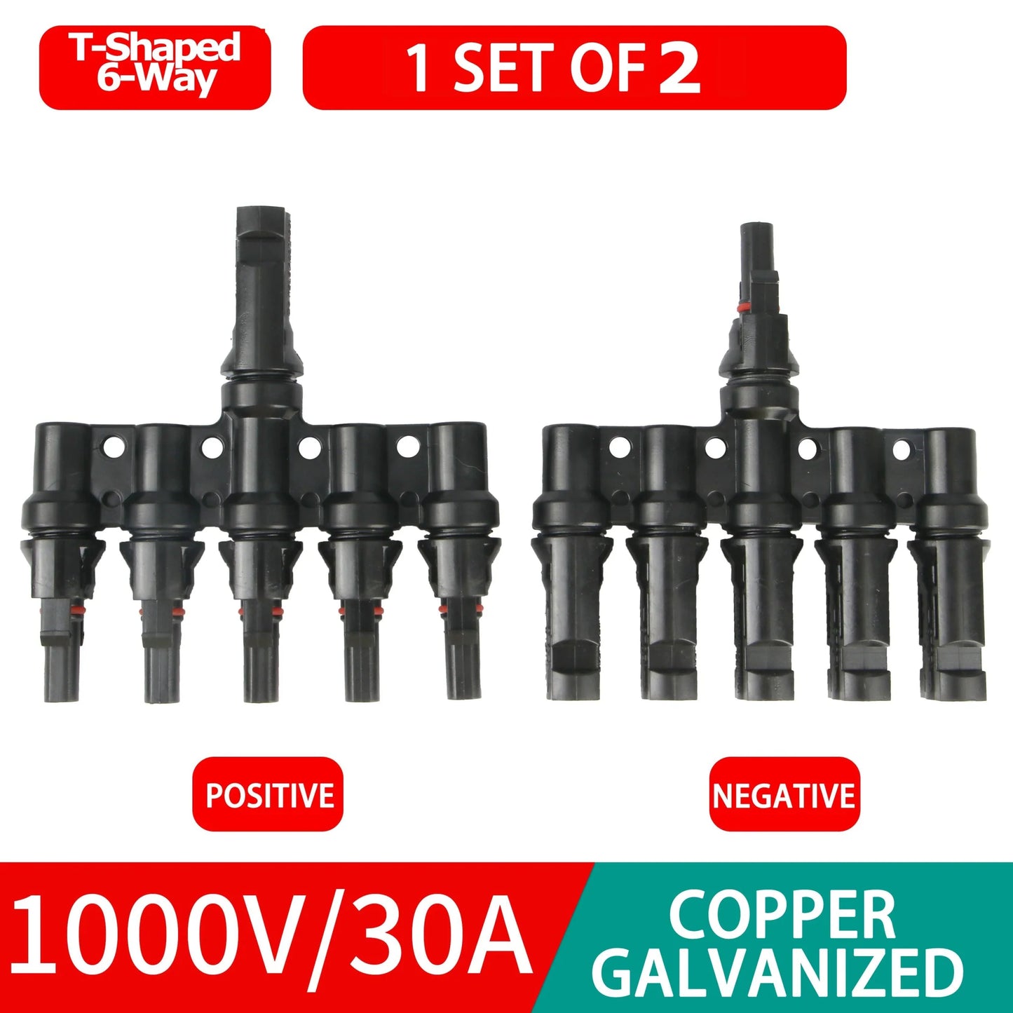 PV connector Y/T type 2/3/4/5/6/7 Way parallel connection solar panel system waterprrof connector Branch Solar Cell Connect Plug Solar Adaptors