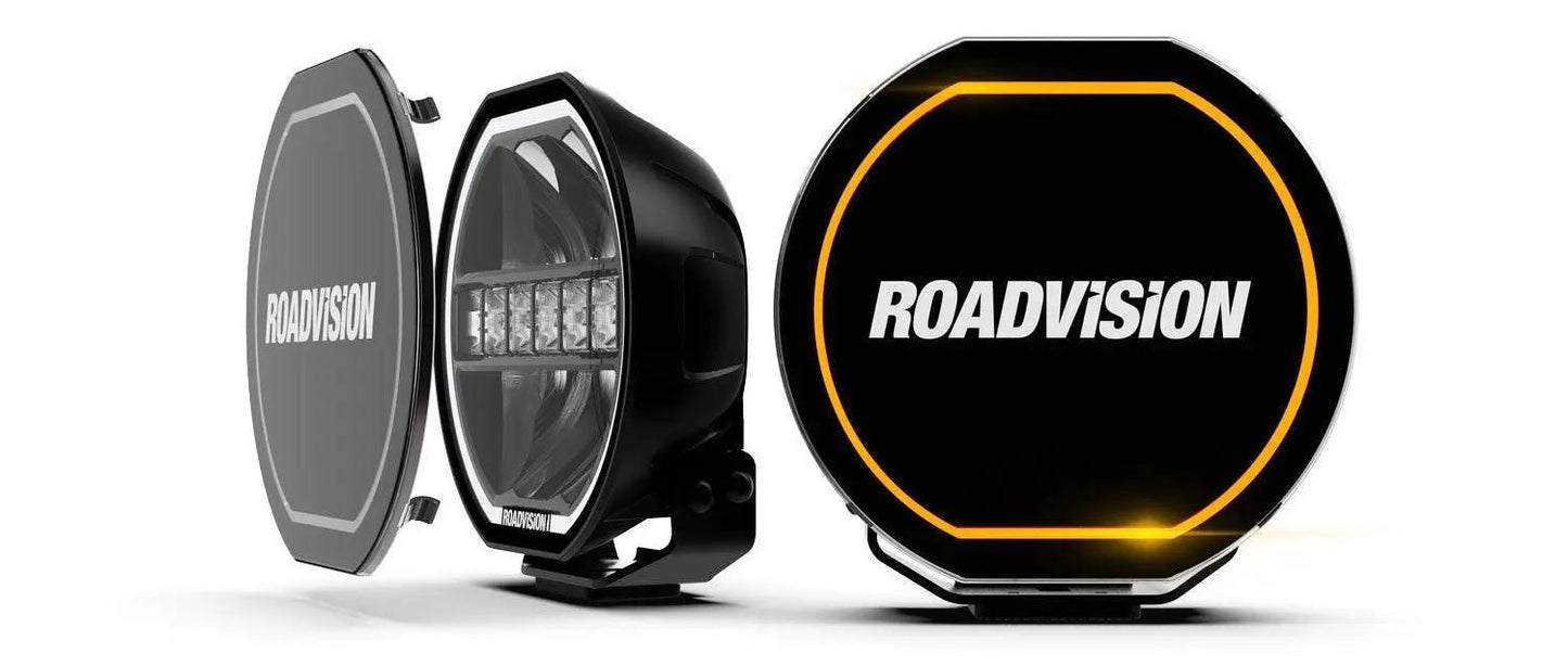 RoadVision 8" LED Driving Light Combo Beam S8 Stealth (PAIR) Inc Harness Driving Lights