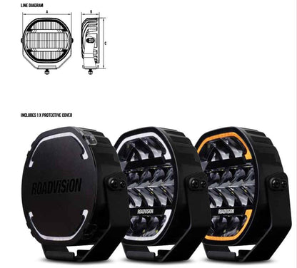 Roadvision Dynamilux LED Driving Lights 8” RDL7800C Series 10-30v (Pair) LED Driving Lights