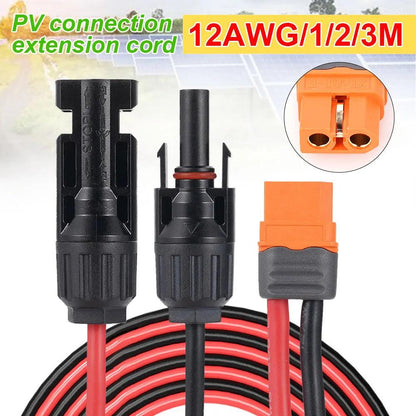 Solar Connector to XT60I- F Adapter 12AWG Cable Connect Solar Panel Charge Cable 1/2/3M for Generator Portable Power Station Solar Cable