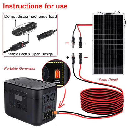 Solar Connector to XT60I- F Adapter 12AWG Cable Connect Solar Panel Charge Cable 1/2/3M for Generator Portable Power Station Solar Cable