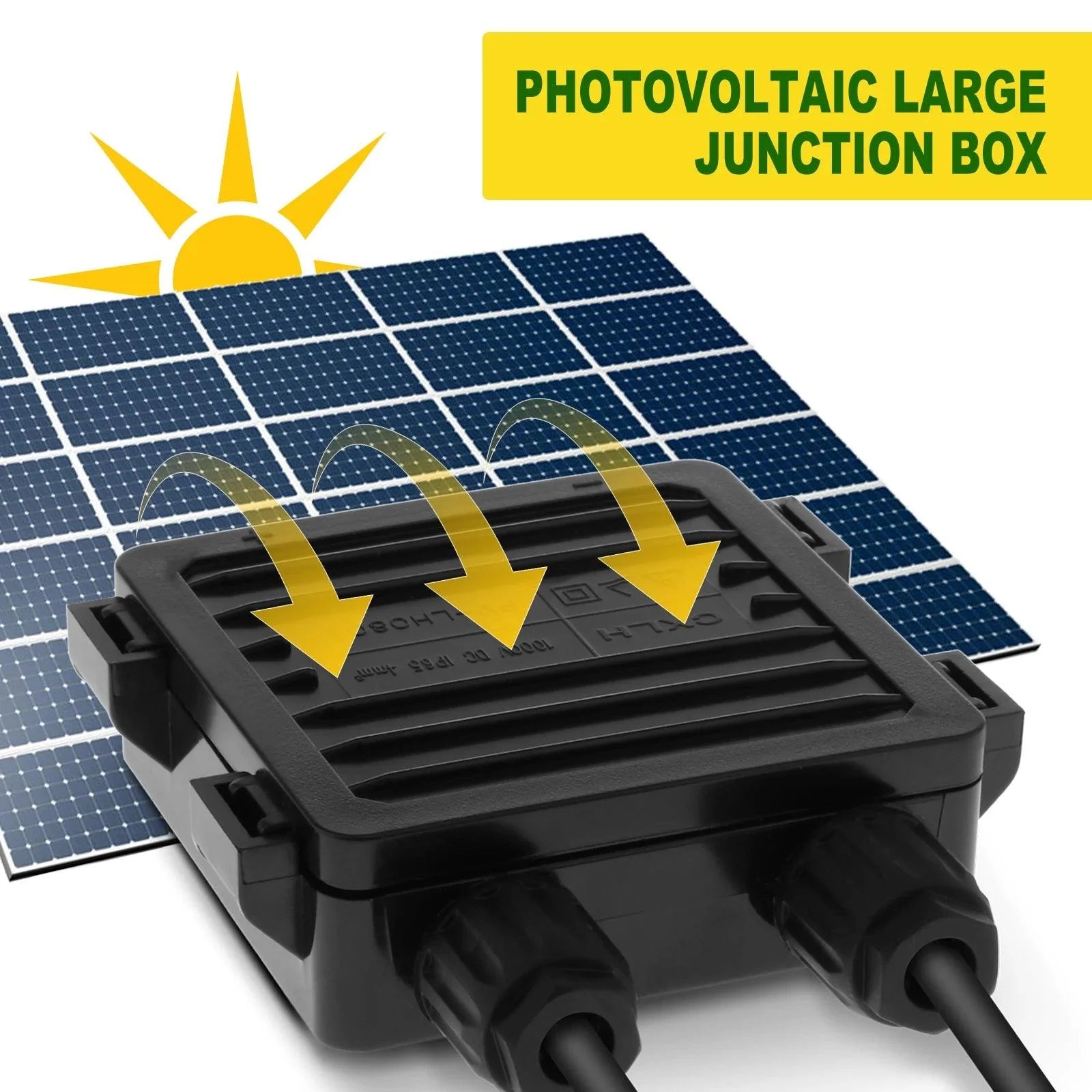 Solar Junction Box PV Connector with 2 Diodes for Panel 50W-170W 6A Solar Junction Box