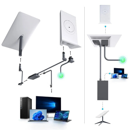Starlink Ethernet Adapter V2,Satellite Internet V2 for Rectangle Dish Gen2,Satellite Internet Compatible RJ45 Wired External Starlink Cables & Adaptors
